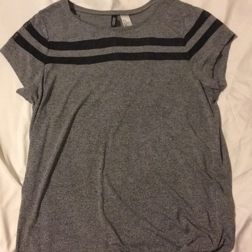 T shirt with mesh strips
